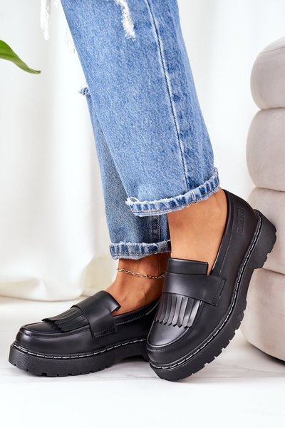 Bőr Loafers Big Star II274100 Fekete