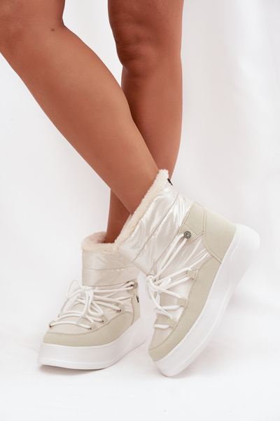 Cizme de zapadă pentru femei Pe platforma Lee Cooper LCJ 25 03 3815 Albe