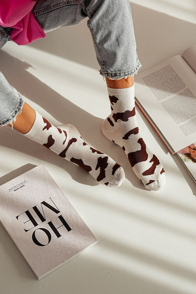 Chaussettes Femmes À Taches Marron