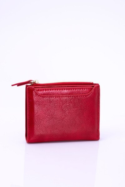 Kleine Brieftasche für Frauen Rot Gold Zip