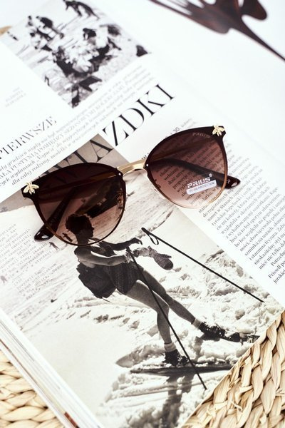 Moteriški akiniai nuo saulės Prius PRE-17 Brown Mirror Insect