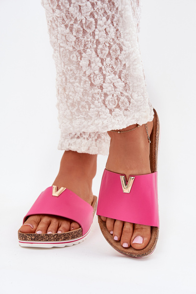 Damen Sandalen auf Korkplattform mit dekorativem Detail Fuchsia Vessira