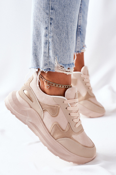 Chaussures de sport pour femmes, baskets beiges Bethell
