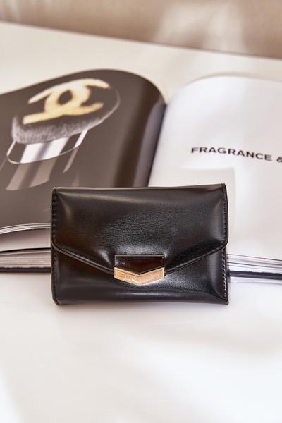 Portefeuille Femme Laqué Noir Rahner
