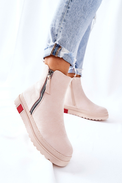Bottines À Lacets Plateforme En Daim Beige Nessa
