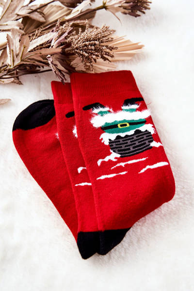 Chaussettes Père Noël Homme Rouge/Noir