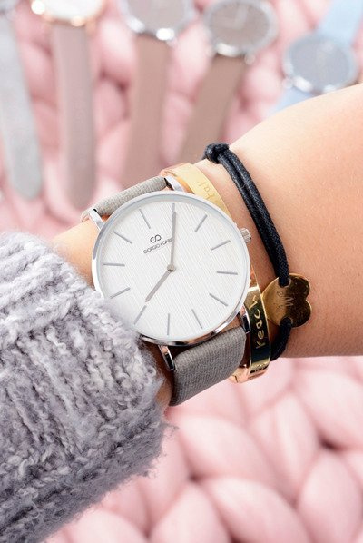 Montre femme en cuir élégant gris Giorgio&Dario