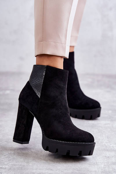 Bottes à talons hauts en daim pour femmes noires Maricruz