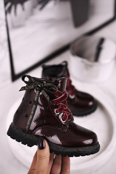 Children's boots lacquered warm wine Essie