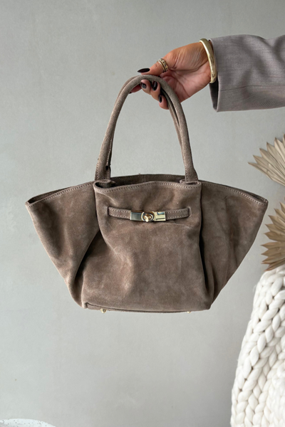 Leder Wildleder Tasche Beige Orselle