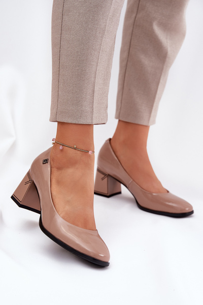 Lackleder Pumps Auf Absatz Vinceza 91130 Beige