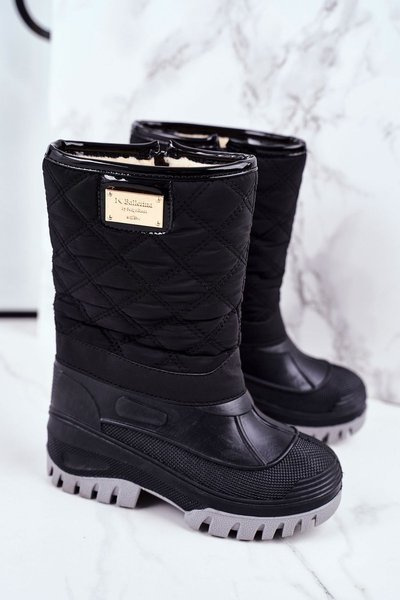 Fleecegefütterte Kinderstiefel Stiefel Schwarz Mussi