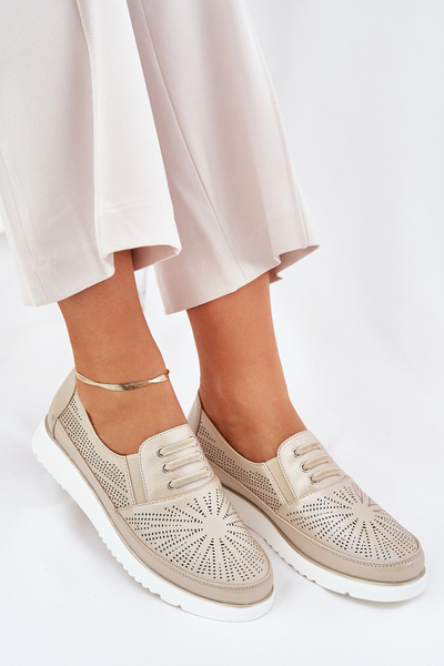 Chaussures à Talons Femmes Slip-On Perforées Or Azethia