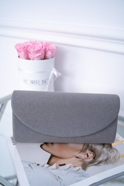 Damen-Glitzer-Handtasche Grau Clutch Bag