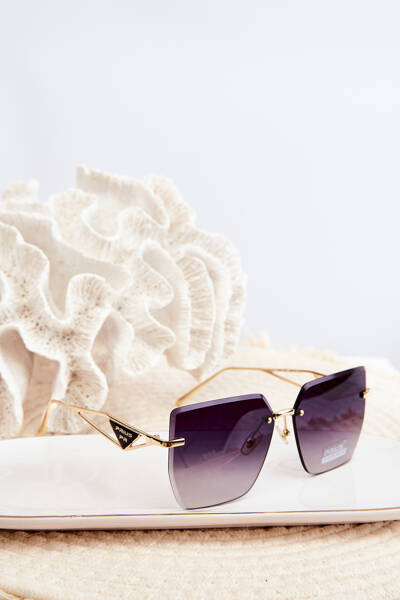 Lunettes de soleil femme verres dégradés noir-doré