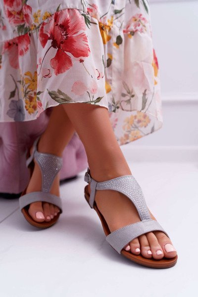 Women's Flat Sandals Grey Sorsano