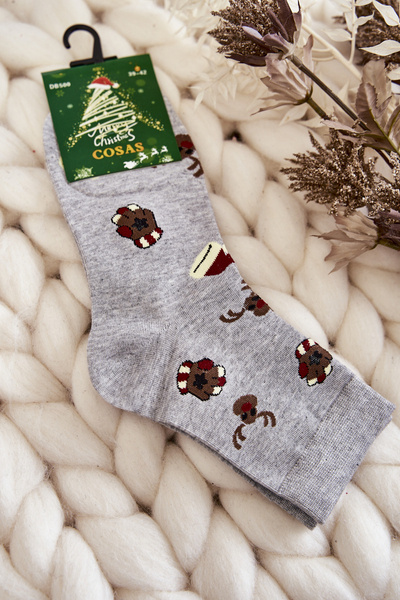 Chaussettes de Noël pour hommes Cosas Gris