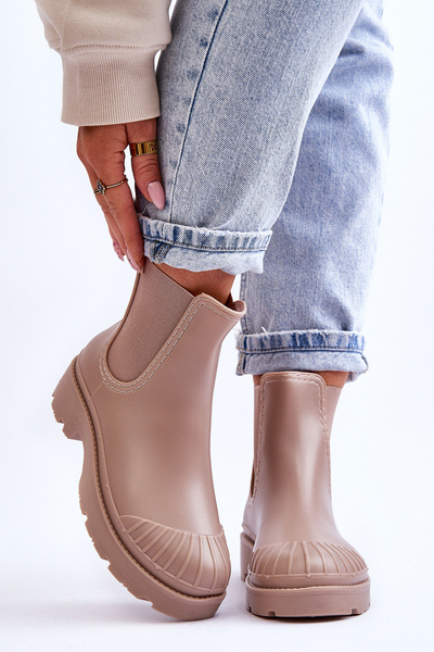 Cizme de cauciuc de alunecare cizme jodhpur bej carme