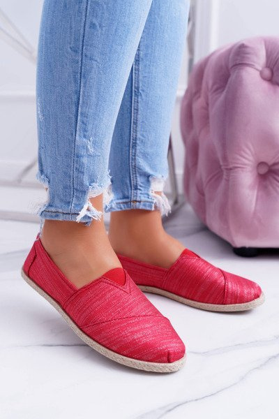 Women's Red Brocade Espadrilles Emmera