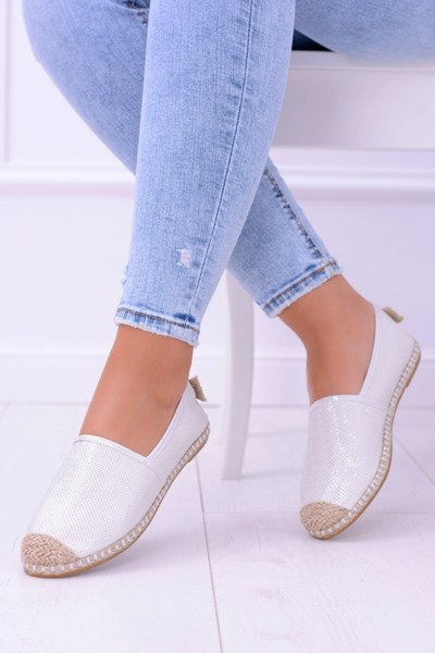 Lu Boo Weiße Glitzer-Espadrilles