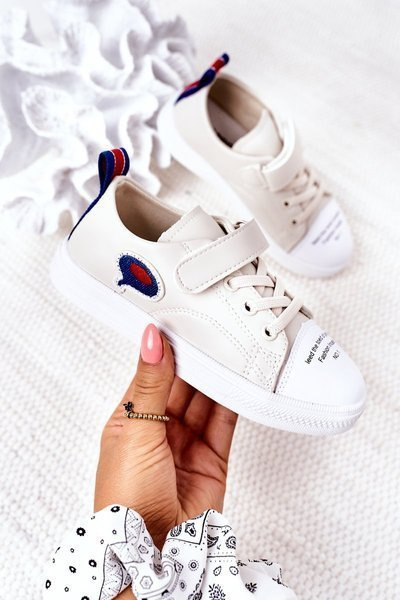 Kinder Klettverschluss Turnschuhe Beige Cartoon