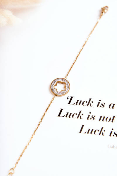 Floare de brățară de celebritate pentru femei și rinestone auriu