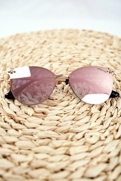 Lunettes de soleil Femme Prius PRE-17 Or Rose Miroir Insecte