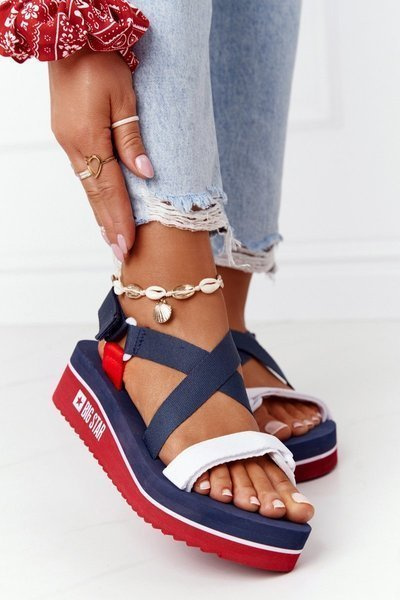 Big Star Schaumstoff Plateau Sandalen HH274A084 Marineblau