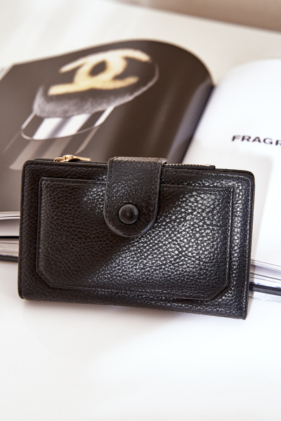 Portefeuille Femme En Cuir Écologique Noir Isamille