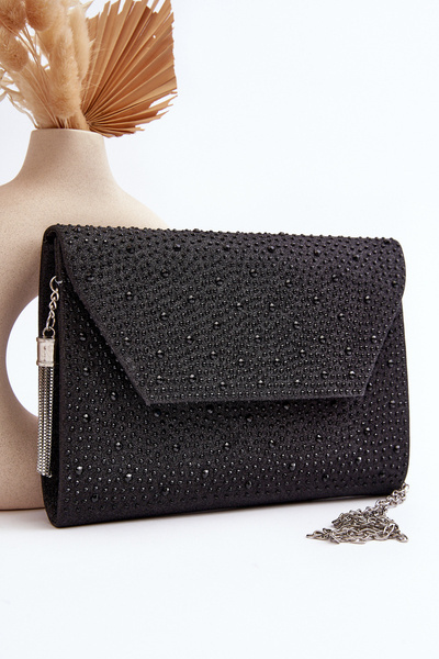 Verzierte Abendtasche Edela Schwarz
