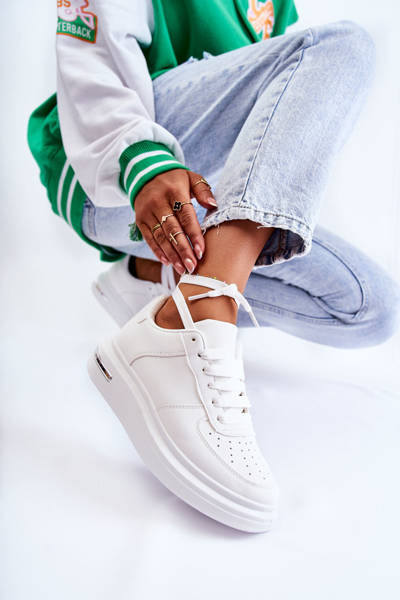 Chaussures de sport classiques en cuir blanc Jennys