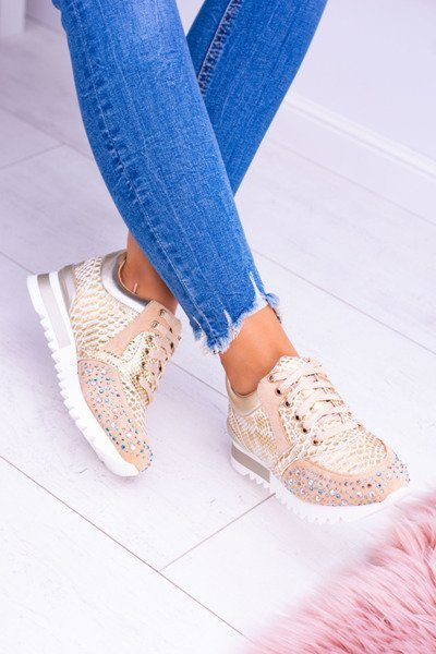Gold Damen Sportschuhe mit Pailletten Lu Boo Infinitiale