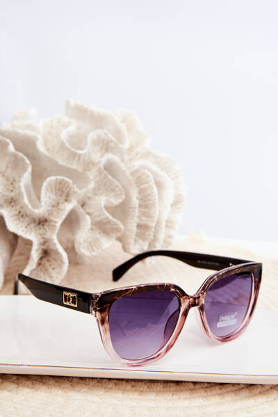 Damen-Sonnenbrille mit goldenen Details UV400 Braun