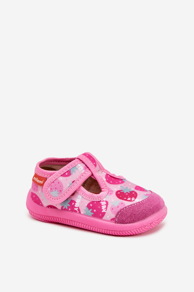 Šlepetės Milami Vaikiškos Elastingos Su Velcro Braškės Rožinės Ambette