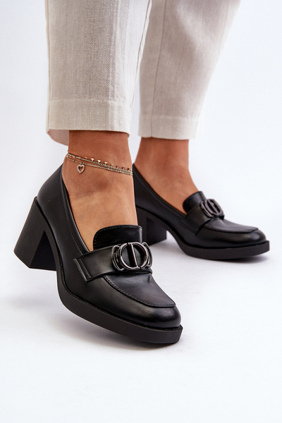Chaussures à Talons Hauts pour Femmes avec Décoration Noir Nedarea