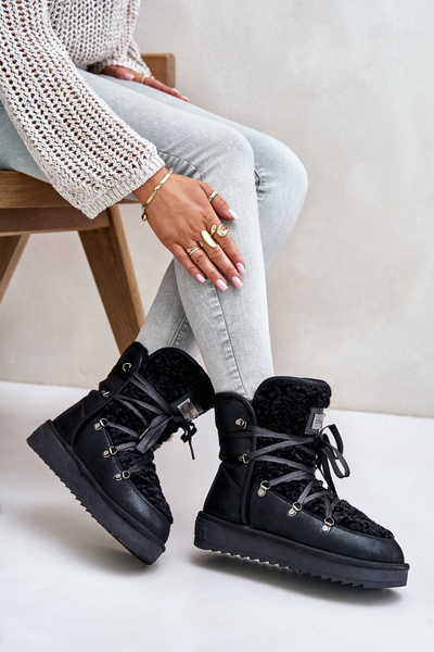 Bottes de neige plateforme imperméables vegan D.Franklin DFSH370004 Noir