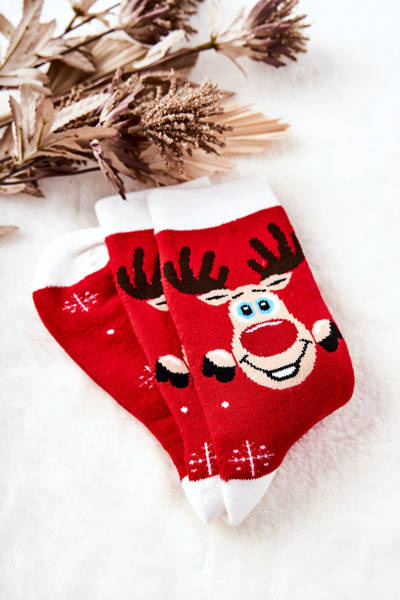 Men's Socks Reindeer Red and white