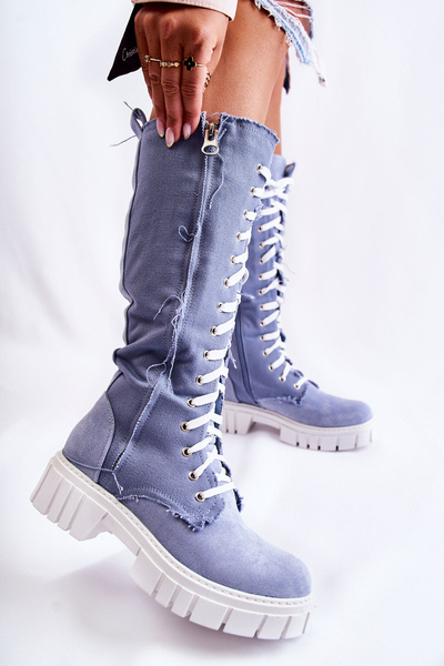 Cizme înalte legate Kayra Blue Cappers