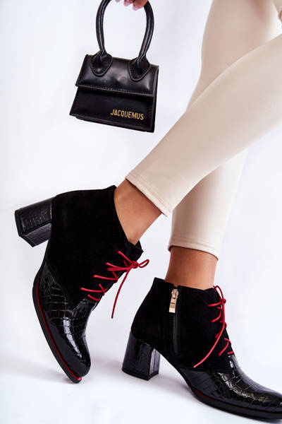 Damenstiefel mit niedrigem Absatz Schwarze Ebba