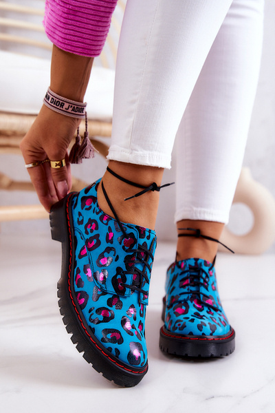 Femei din piele Brogues Oxfords Maciejka 04087-47 Blue