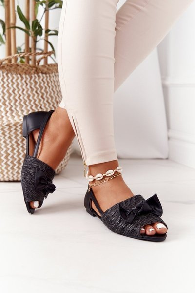 Sandales Plates Tressées Lu Boo Noir