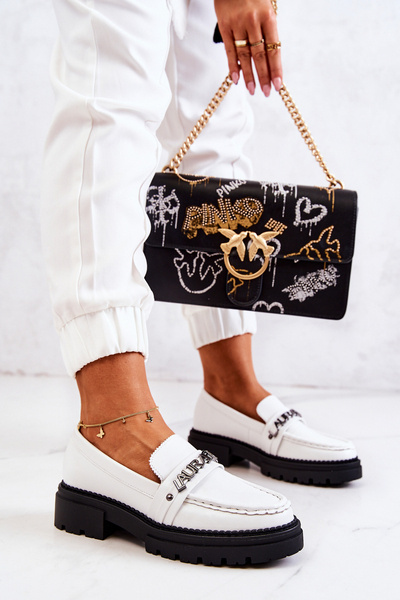 Leather Loafers Letters La.Fi 210001W-PU White