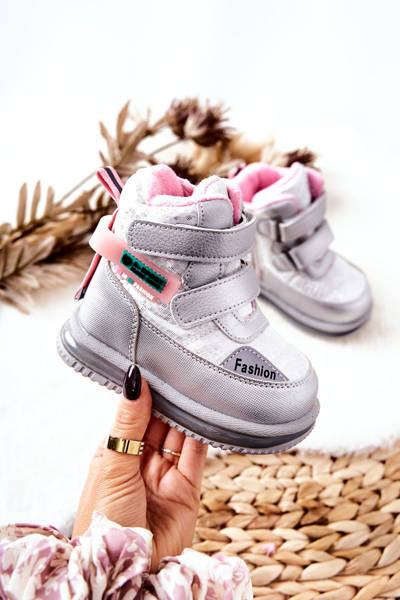 Bottes de neige isolées Zipper Argent Hesiera