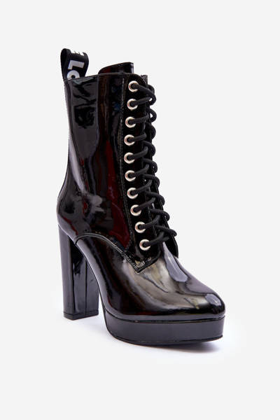 Bottines à Talons Vernies Noir Lolis