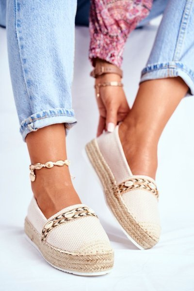 Női platform Espadrilles Linen Bézs Mindi