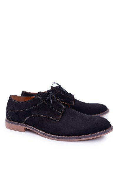 Pantofi pentru bărbați Bednarek Nubuck 654 Negru
