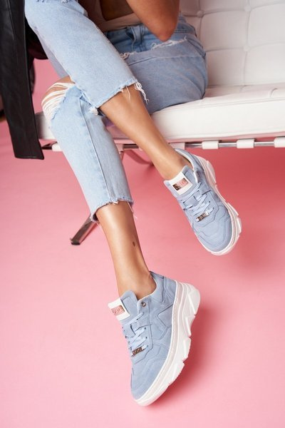 Damen Sport Lederschuhe GOE Blau FF2N3013