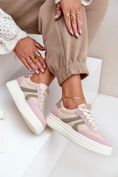 Női Sneaker Fonott Platformon Többszínű Lesida