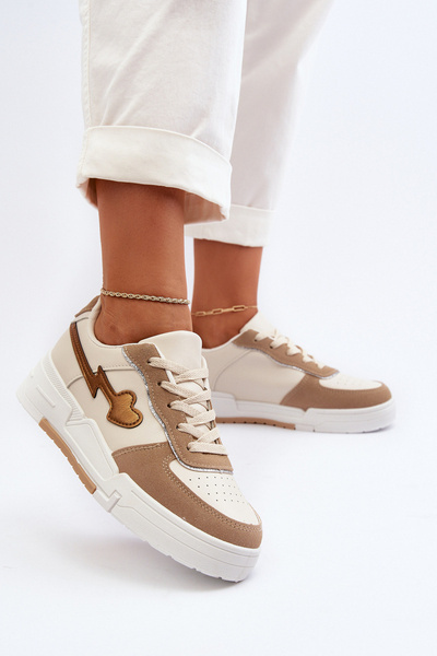Baskets plateforme pour femme en beige Zeparine