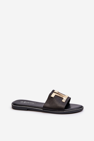 Sandale de damă cu ornament Negre Ollavia